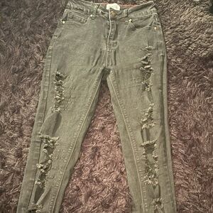 Black Skinny Jeans with Distressing